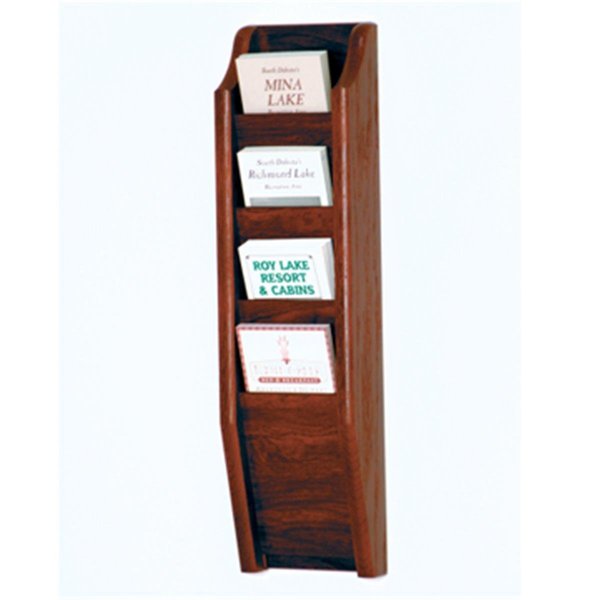 Wooden Mallet Cascade 4 Pocket Brochure Rack in Mahogany WO599294